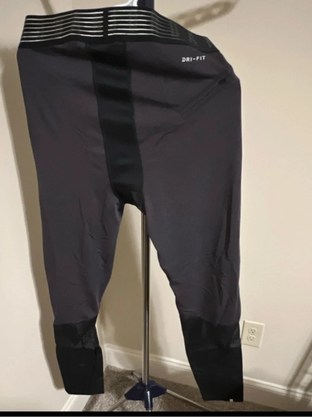 Jordan Black and Dark Gray compression with Striped Waistband